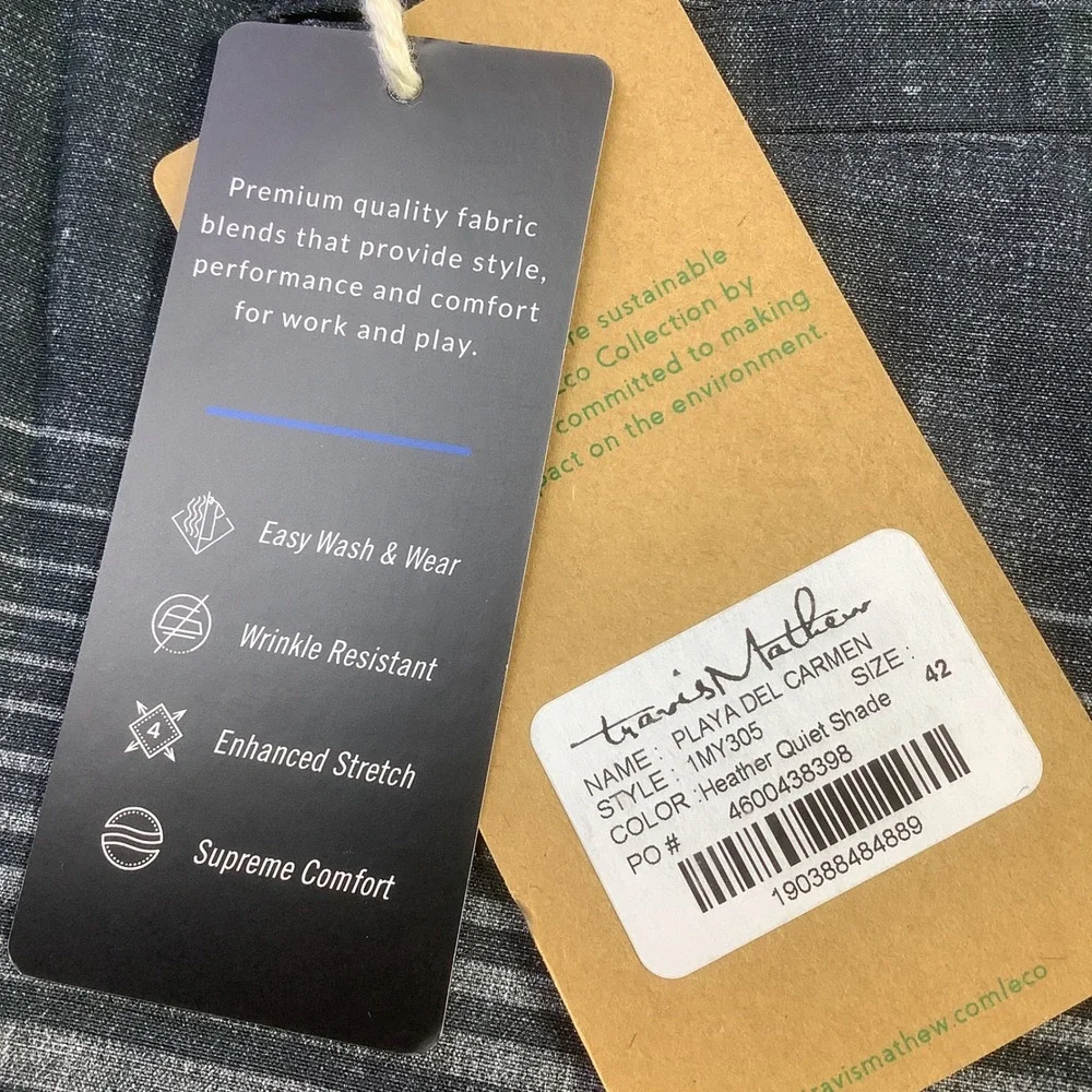 Travis Mathew Playa Del Carmen Hybrid‎ Golf Shorts Mens Grey Stripe Size 42 NWT
